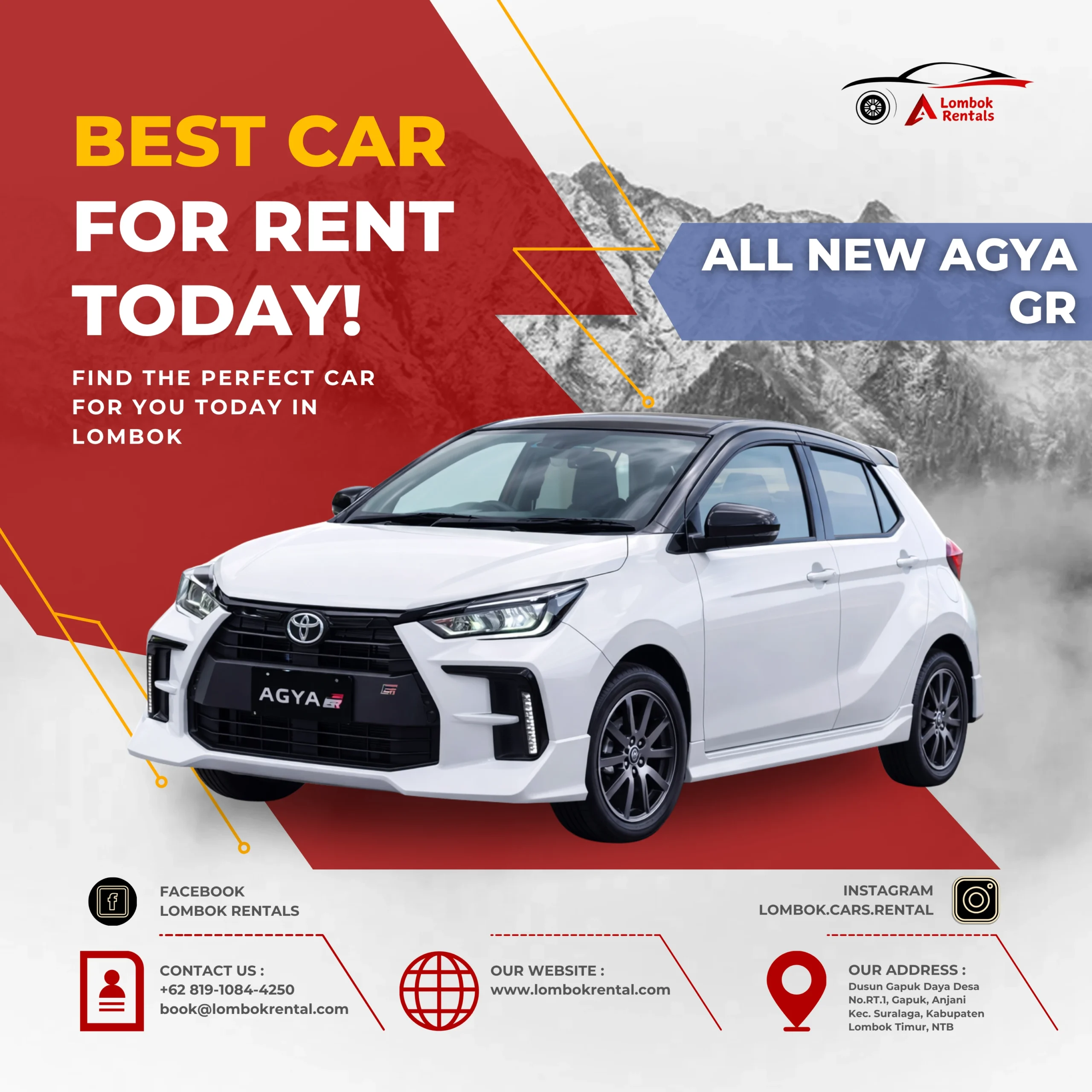 All New Agya GR – Car rental Lombok
