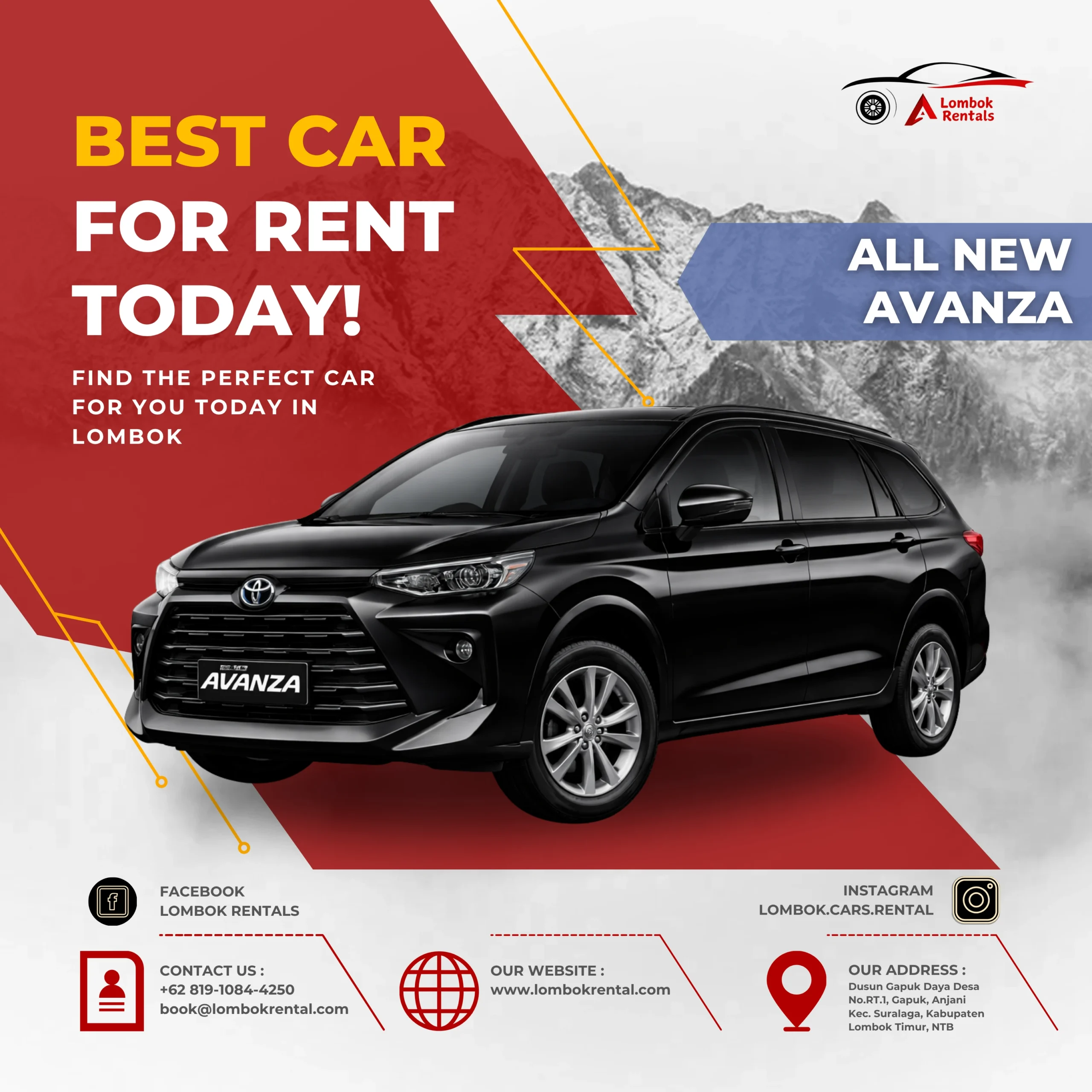 All New Avanza – Car rental Lombok