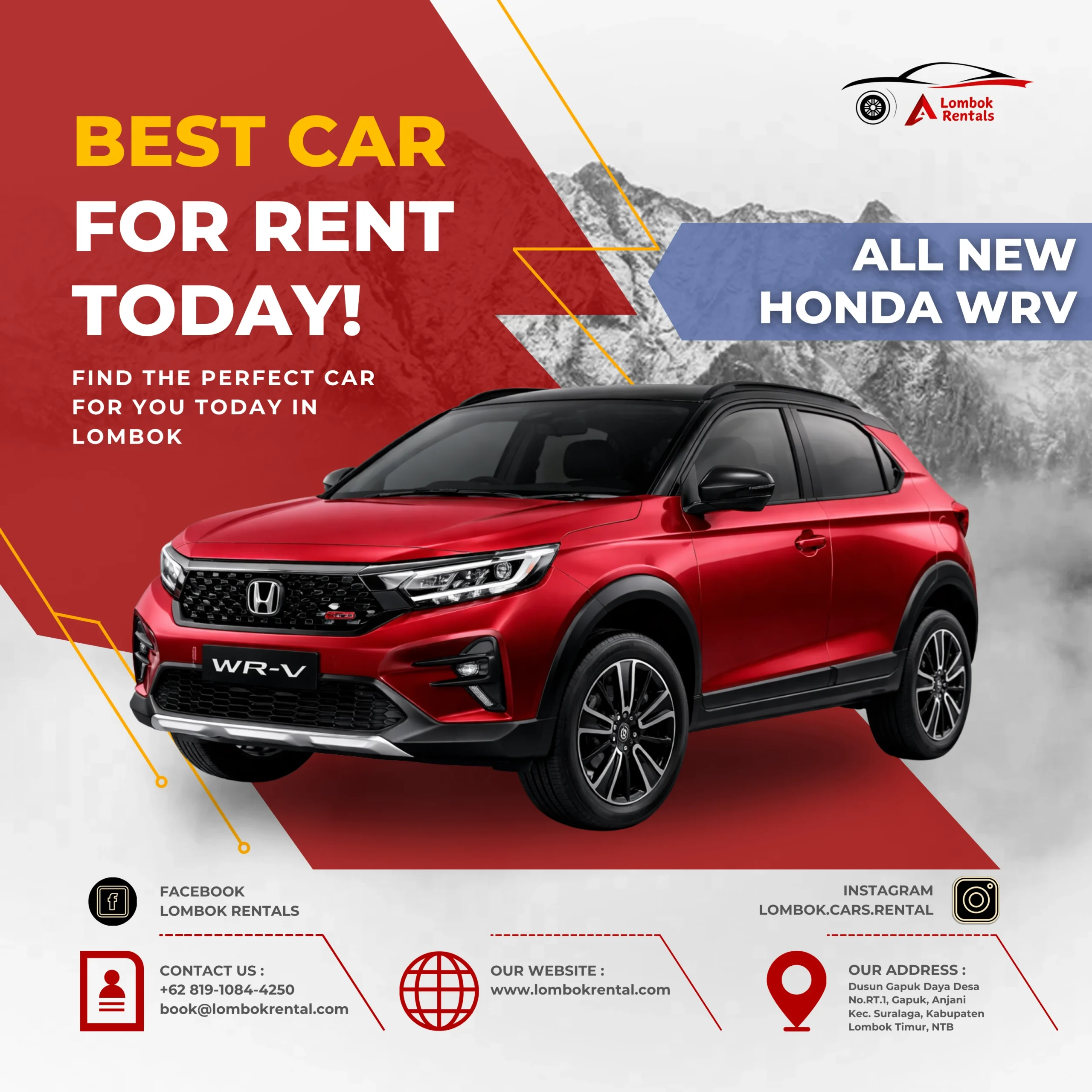 All New Honda WRV – Car rental Lombok