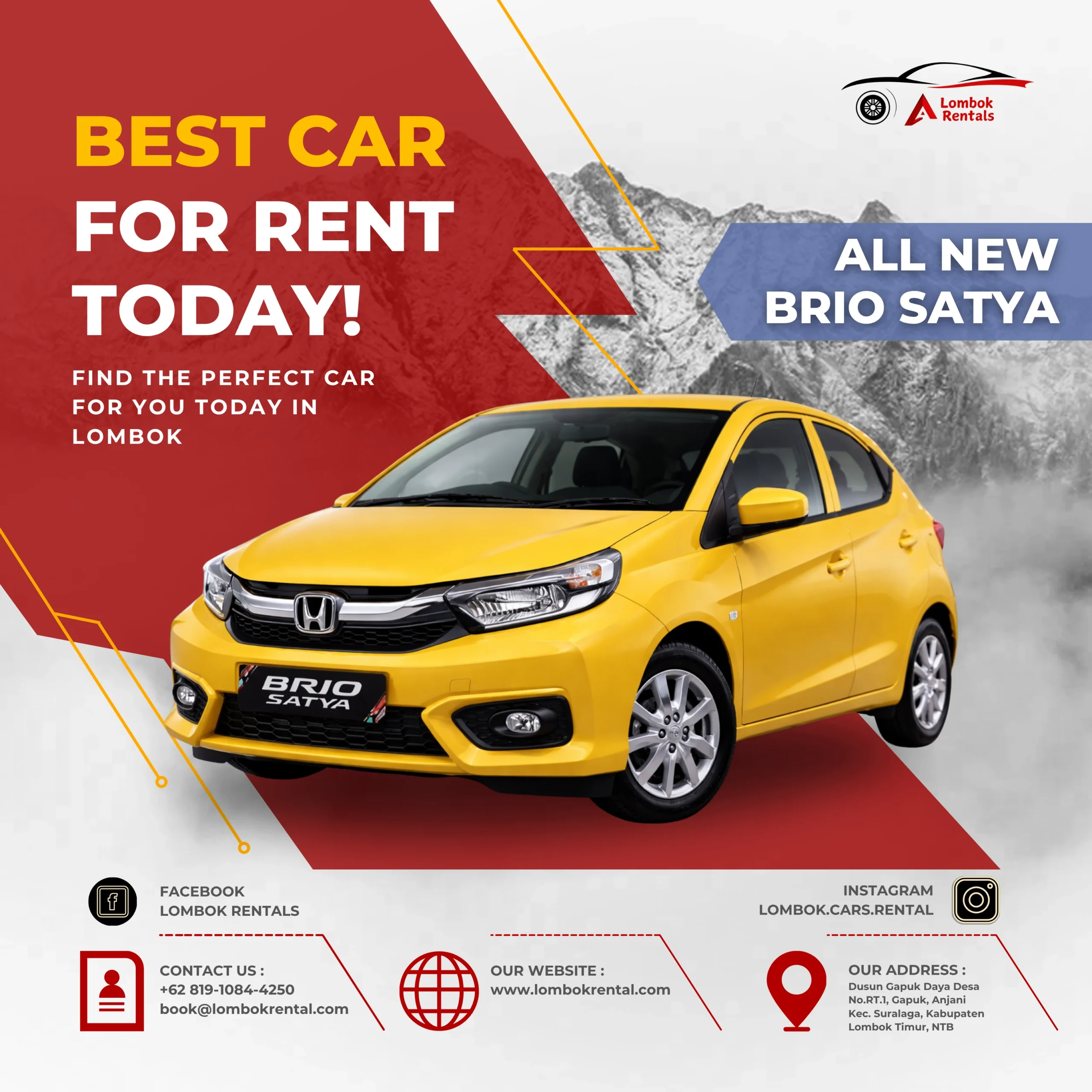 All New Brio Satya – Car rental Lombok