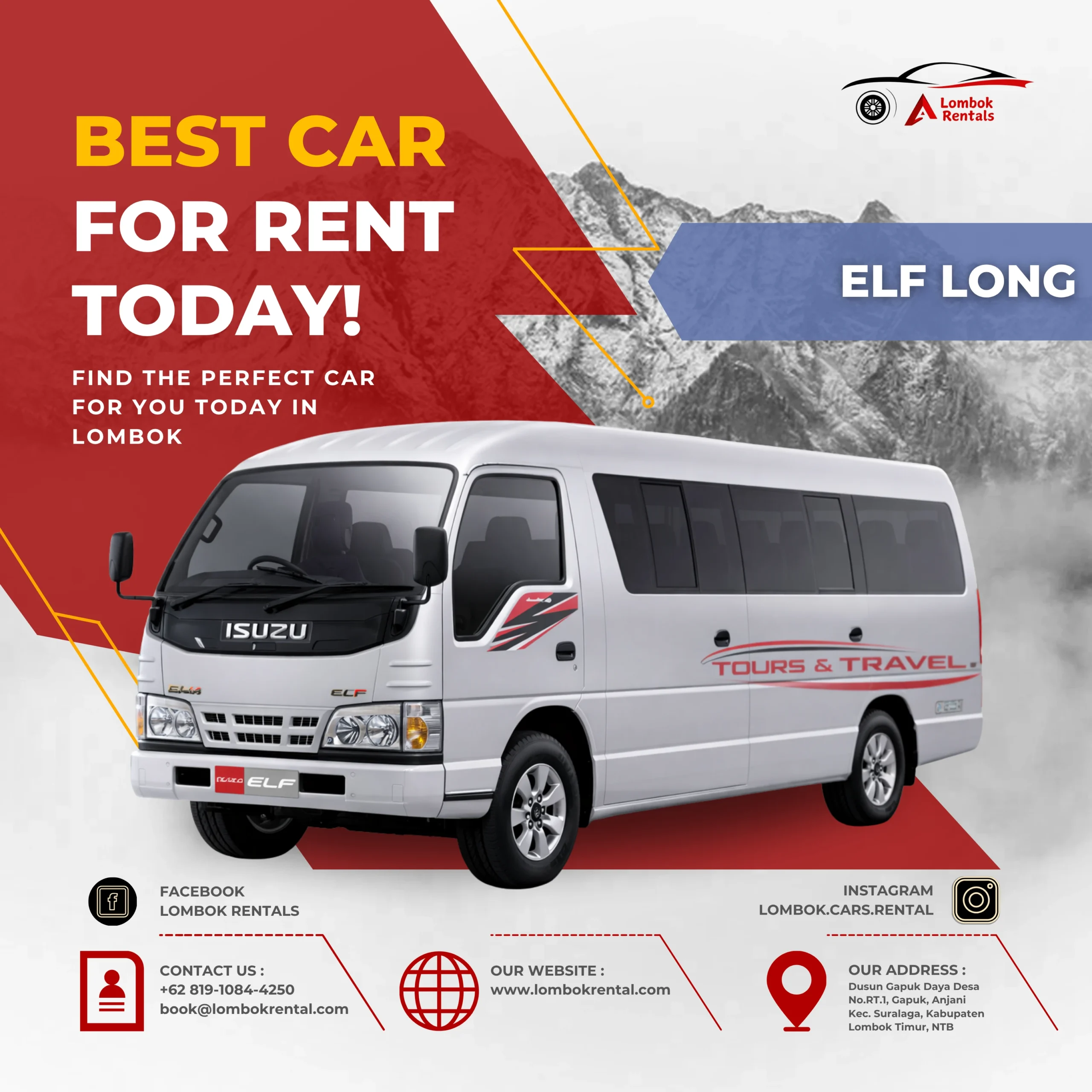 Elf Long – Car rental Lombok