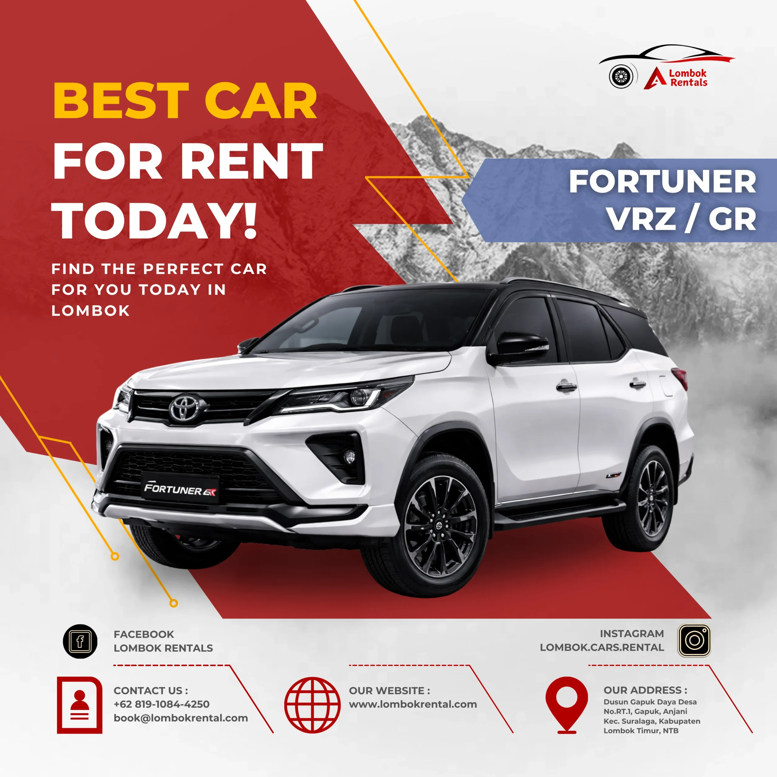 Fortuner VRZ / GR – Car rental Lombok