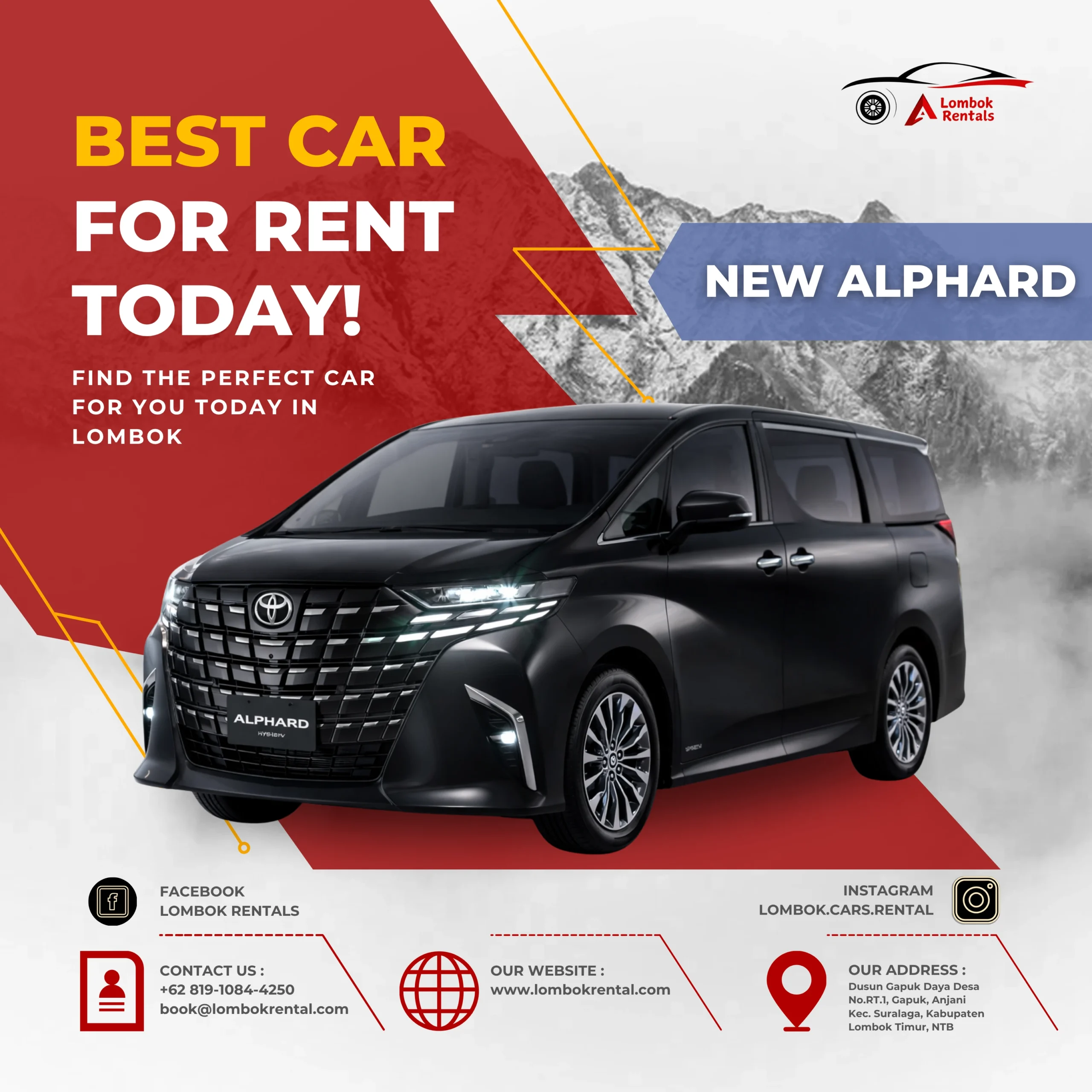 New Alphard – Car rental Lombok