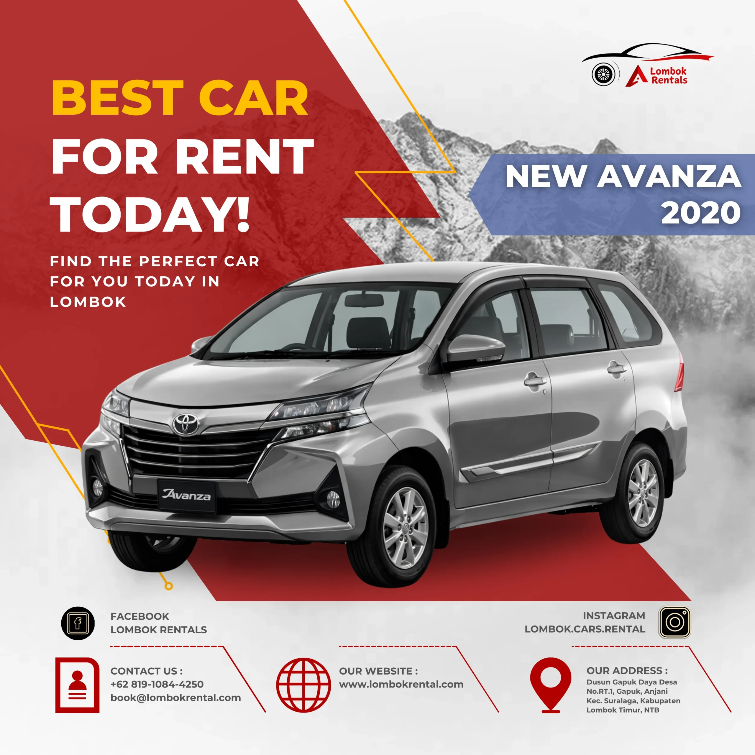 New Avanza 2020 – Car rental Lombok