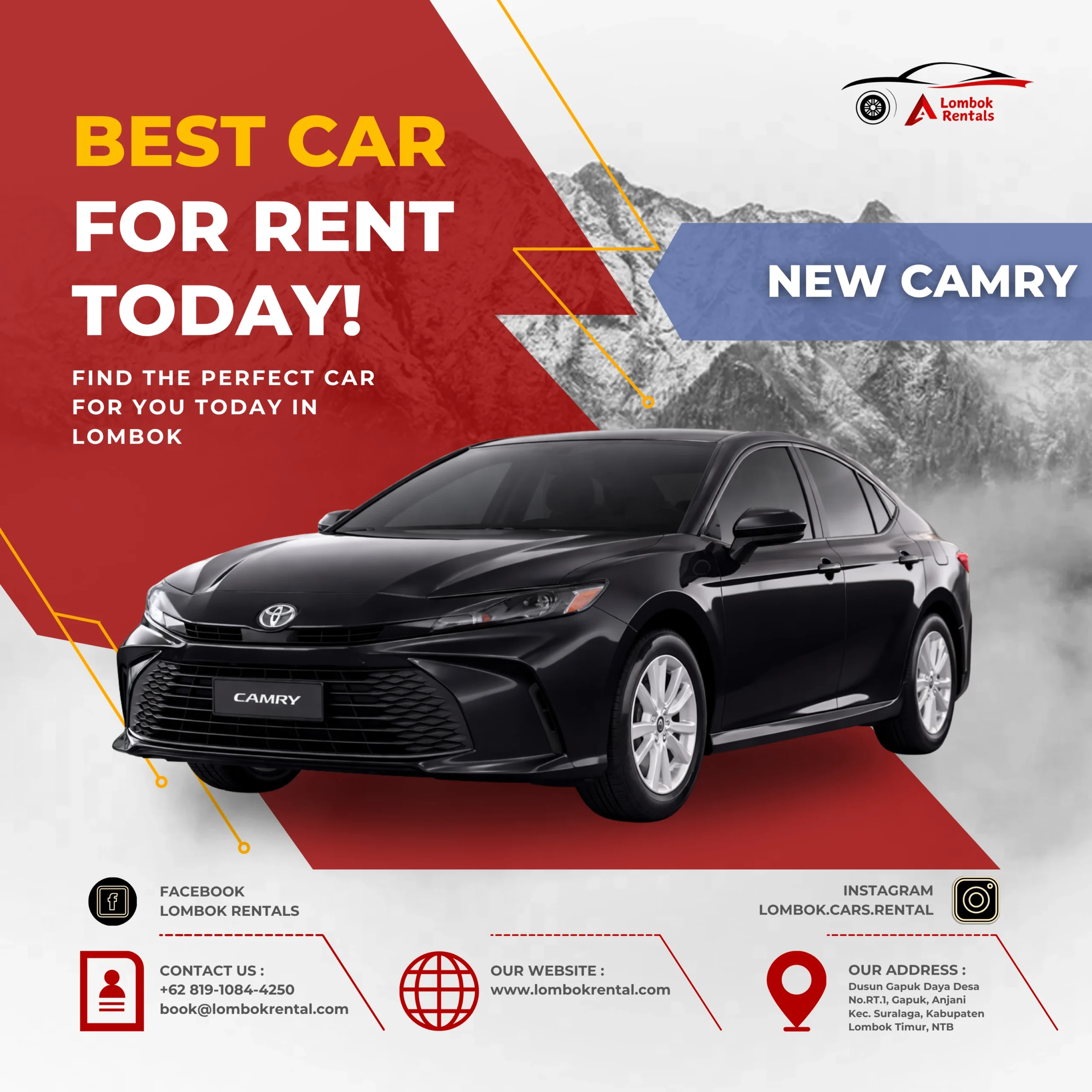 New Camry – Car rental Lombok