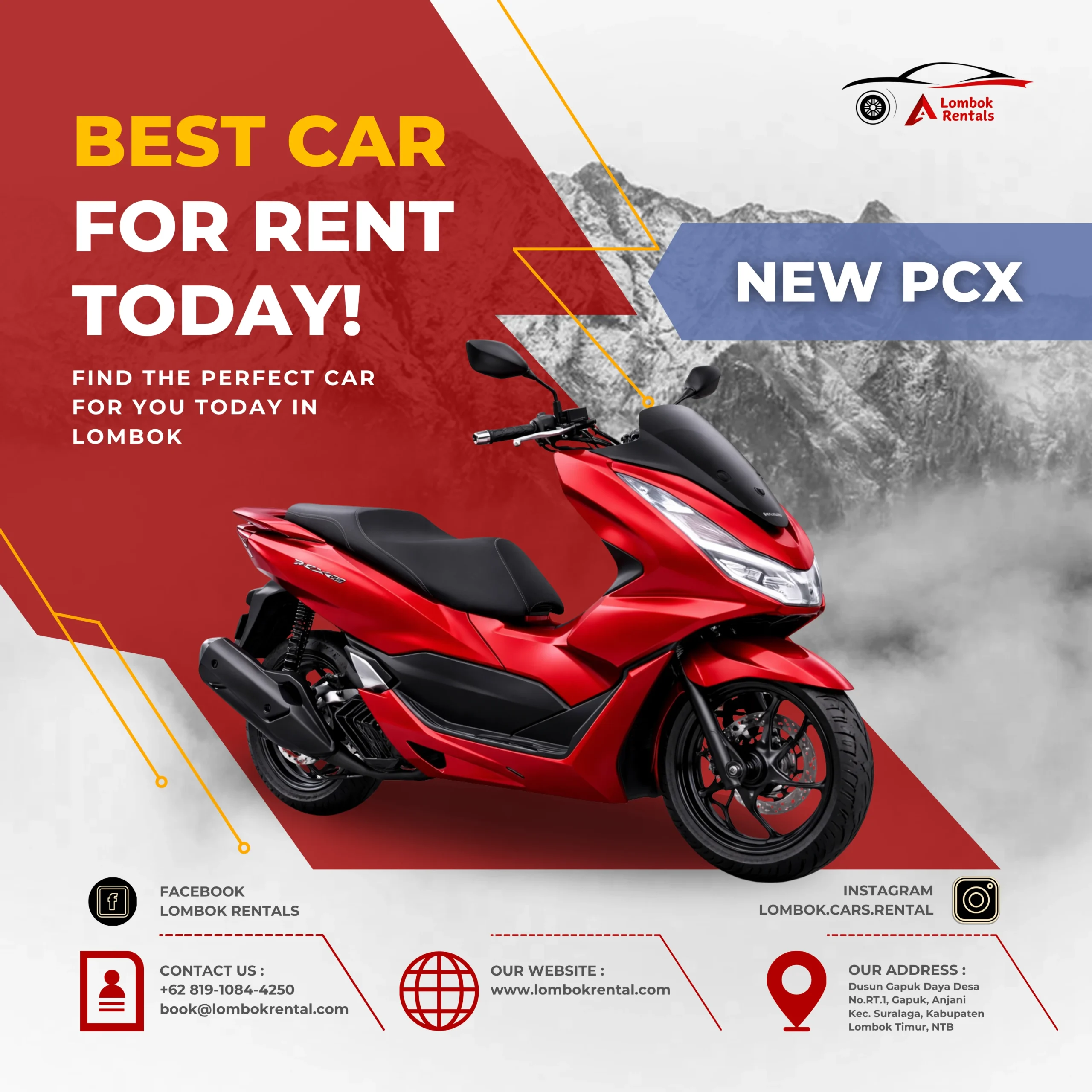 New PCX – Car rental Lombok