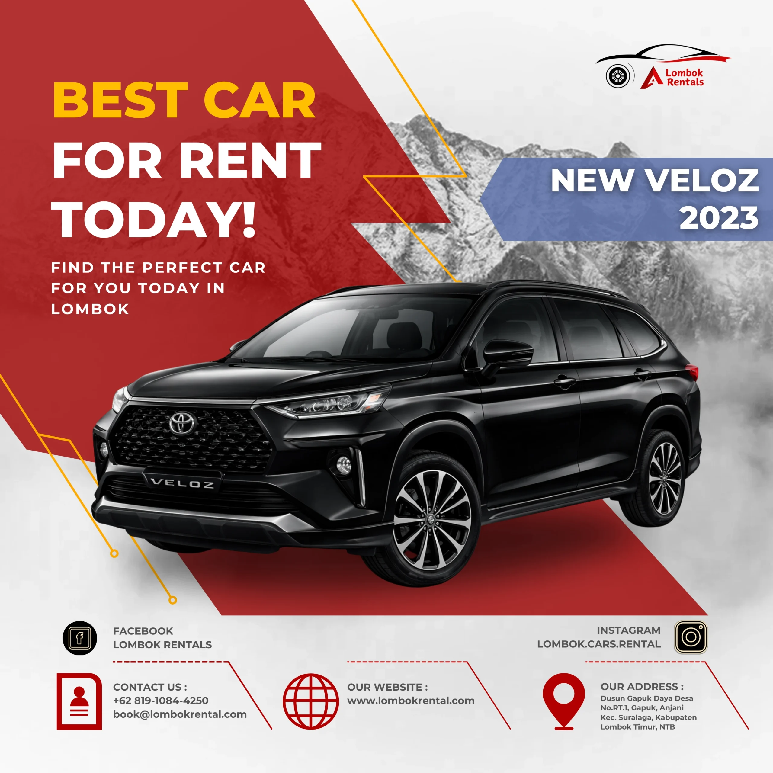 New Veloz 2023 – Car rental Lombok