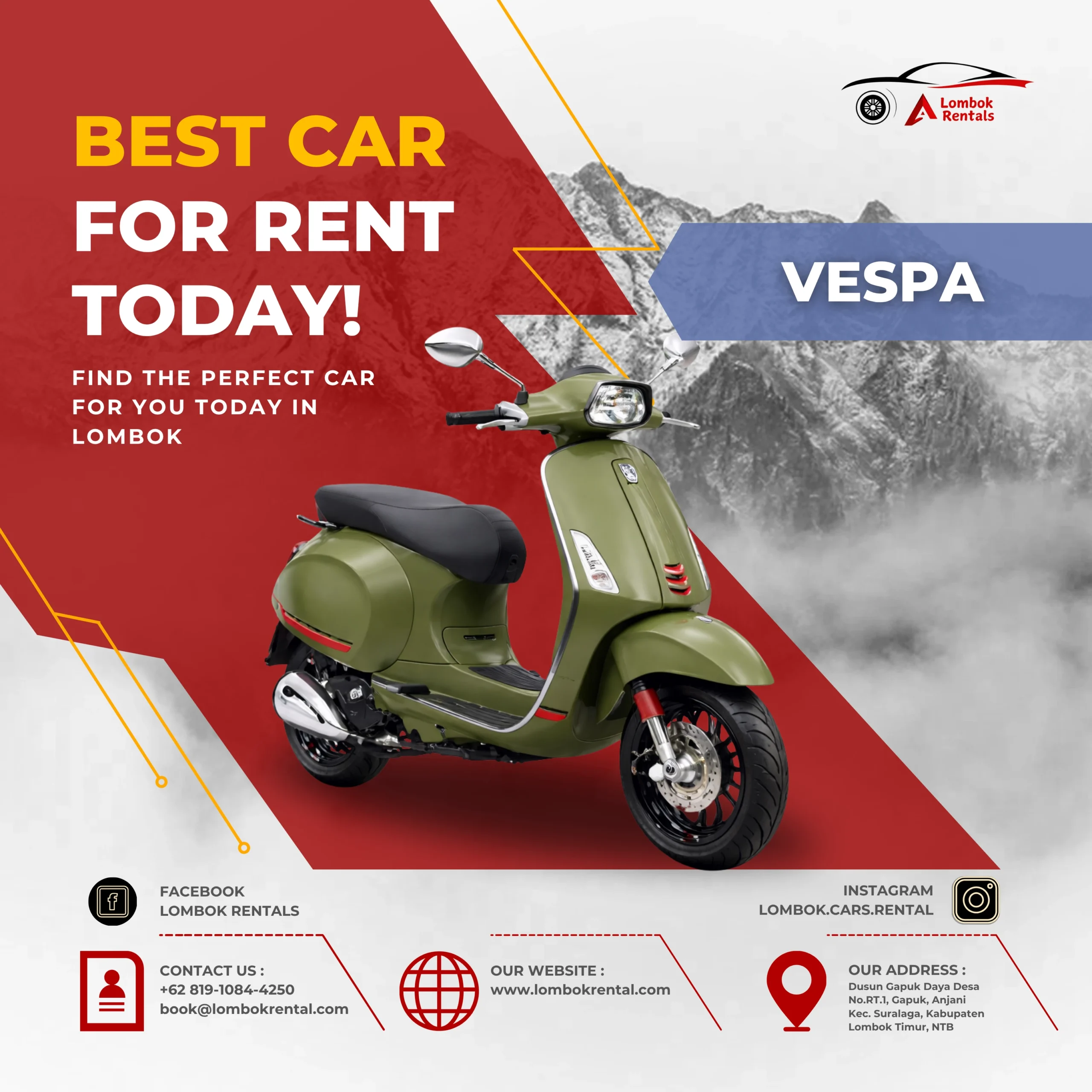 Vespa – Car rental Lombok