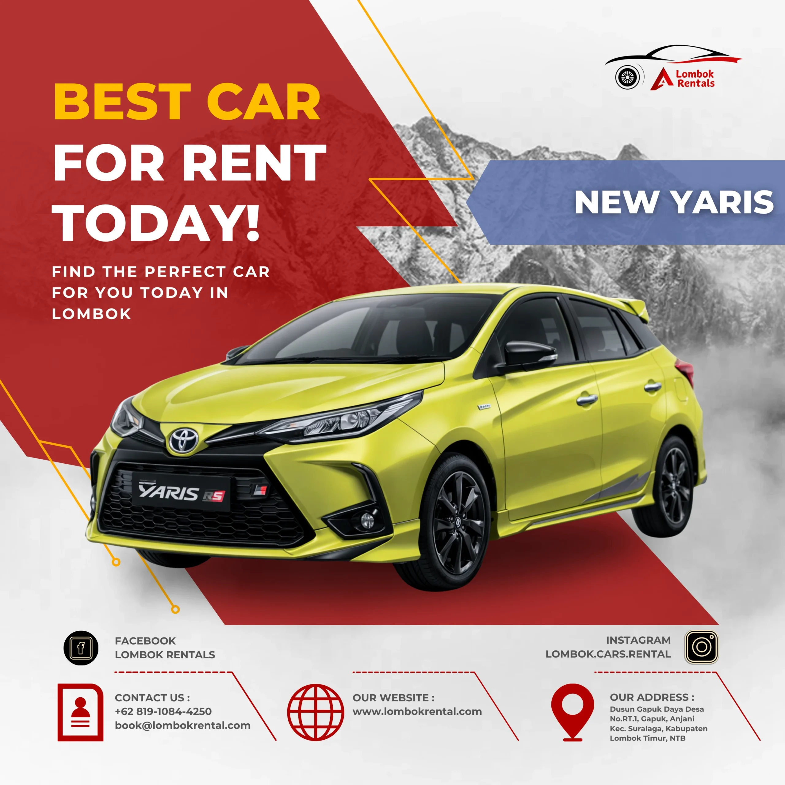 New Yaris – Car rental Lombok