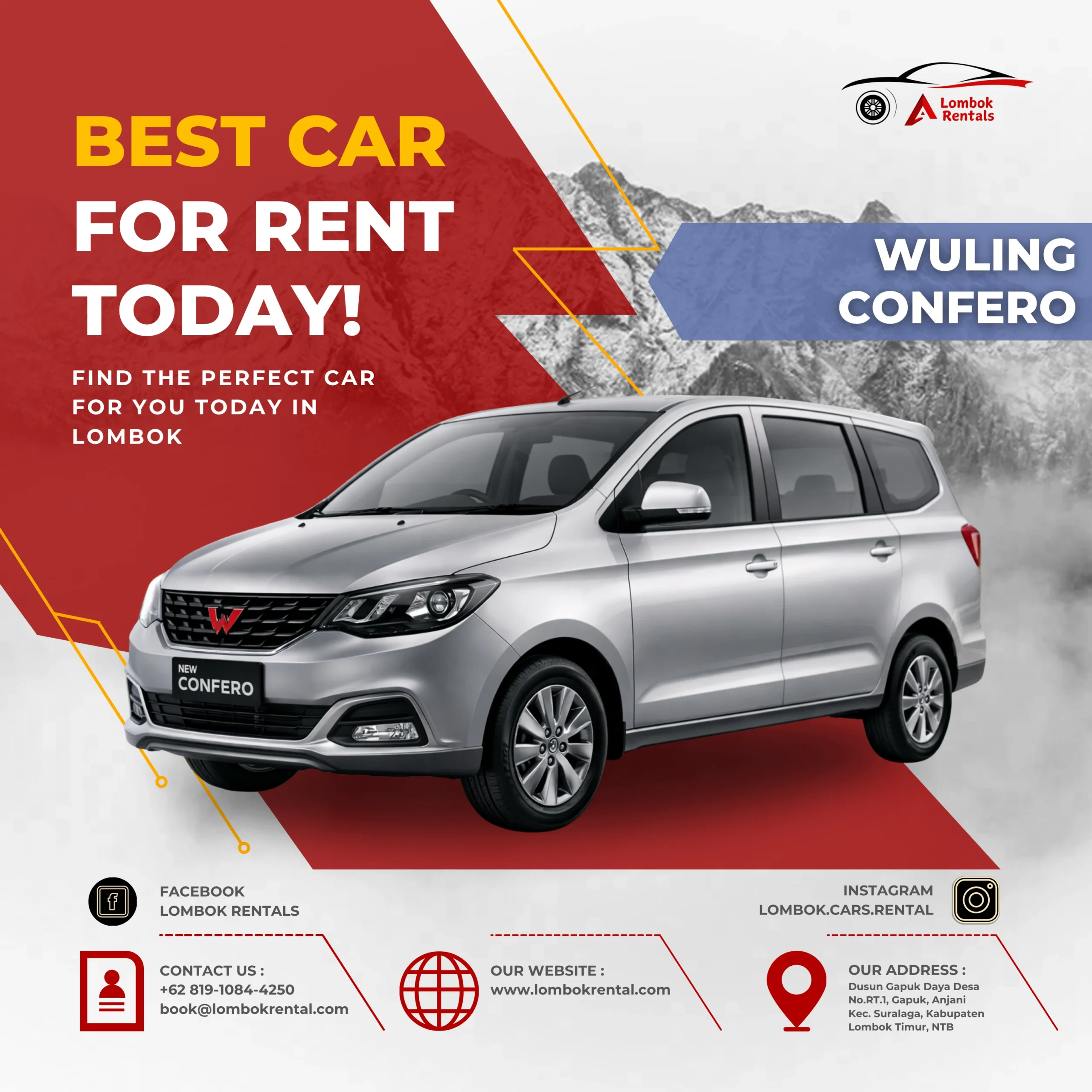 Wuling Confero – Car rental Lombok