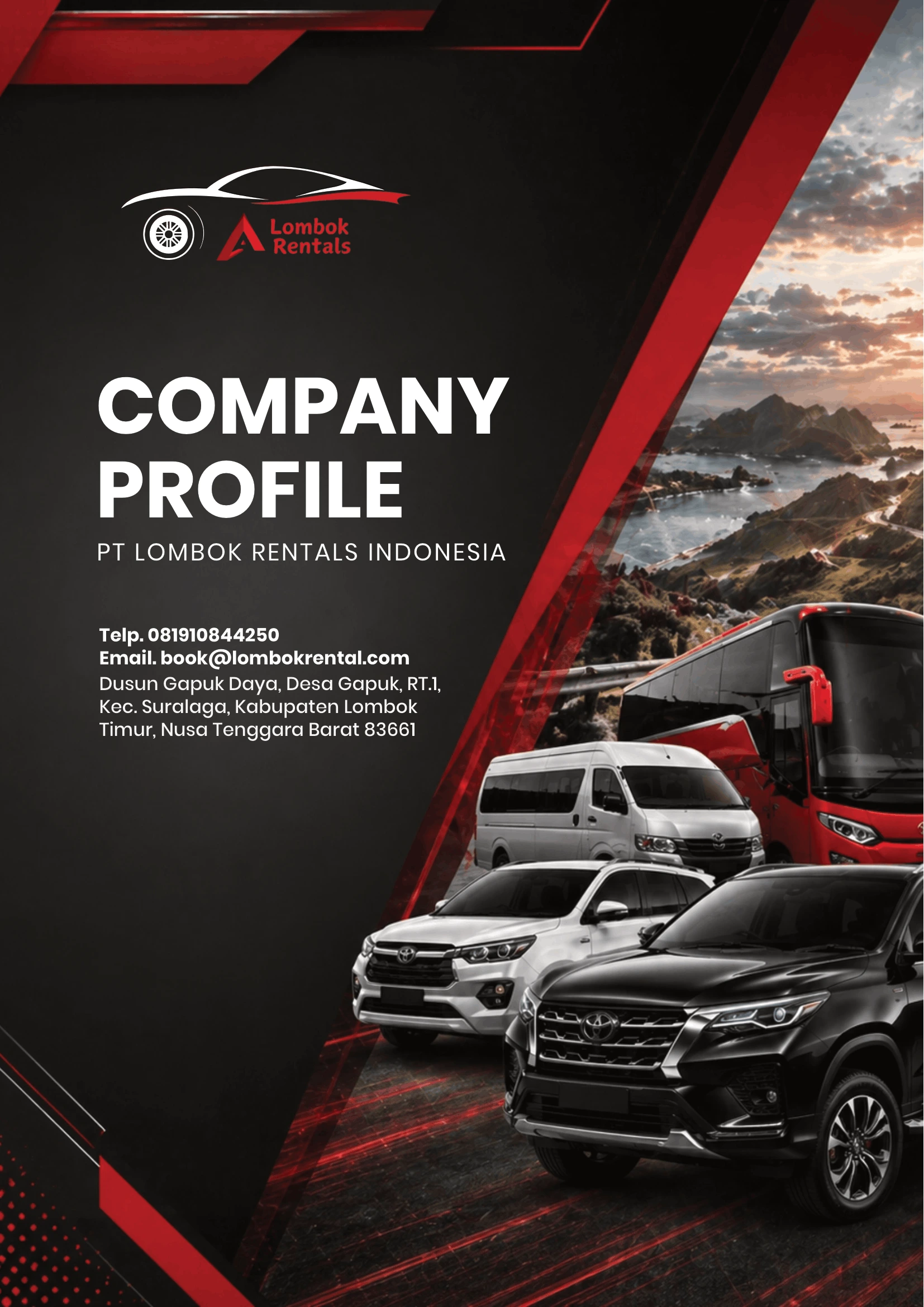 PT Lombok Rentals Indonesia company profile slide 1