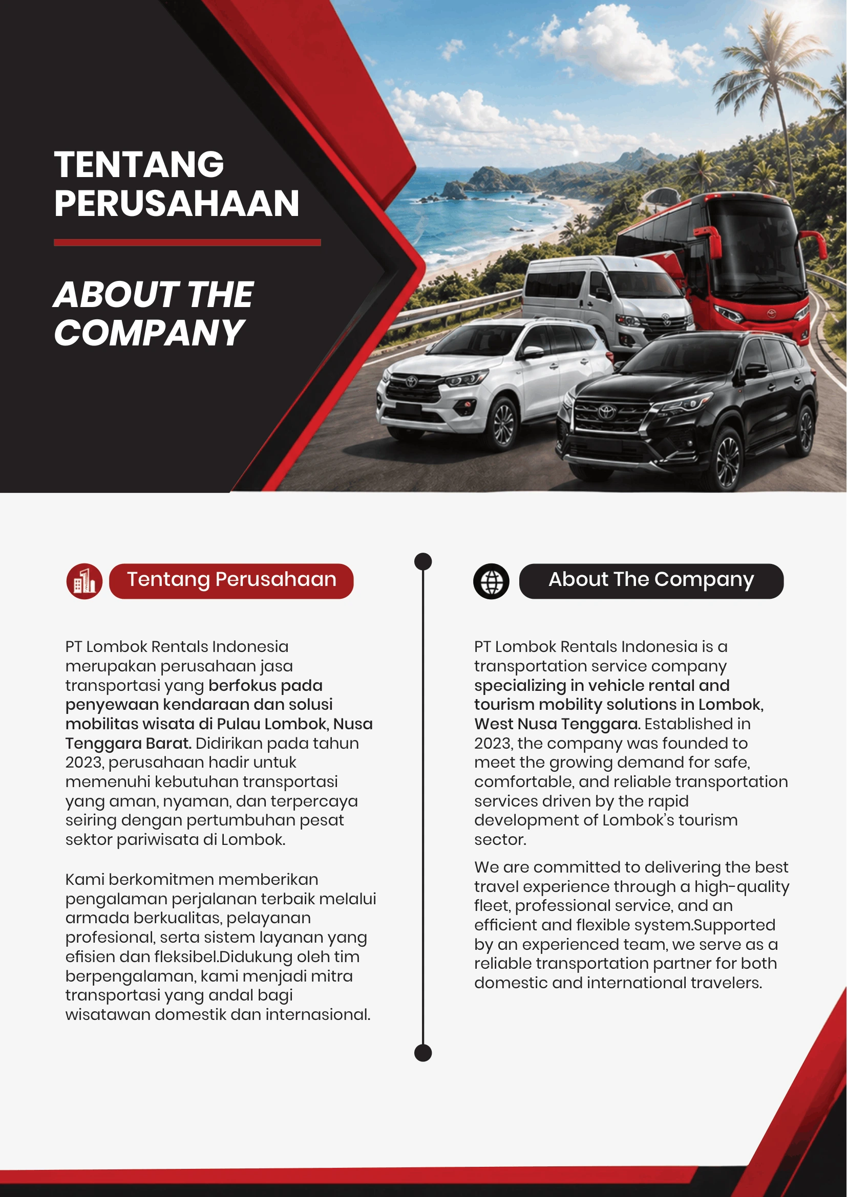 PT Lombok Rentals Indonesia company profile slide 2